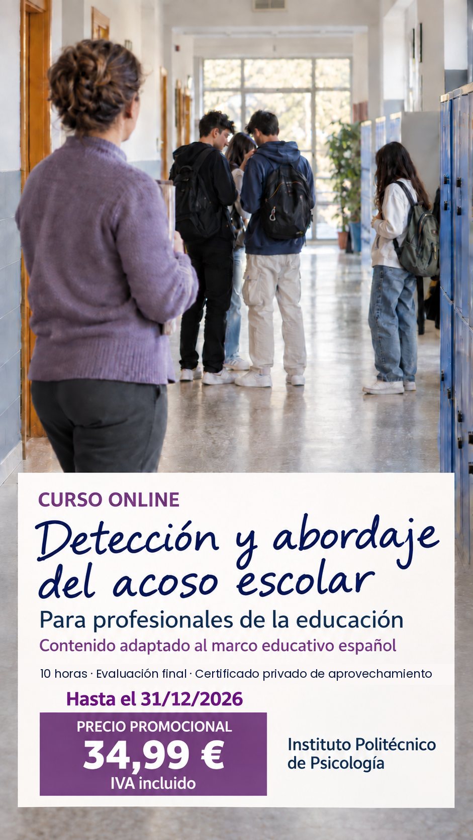 Curso online: Detección y abordaje del acoso escolar - Instituto Politécnico de Psicología